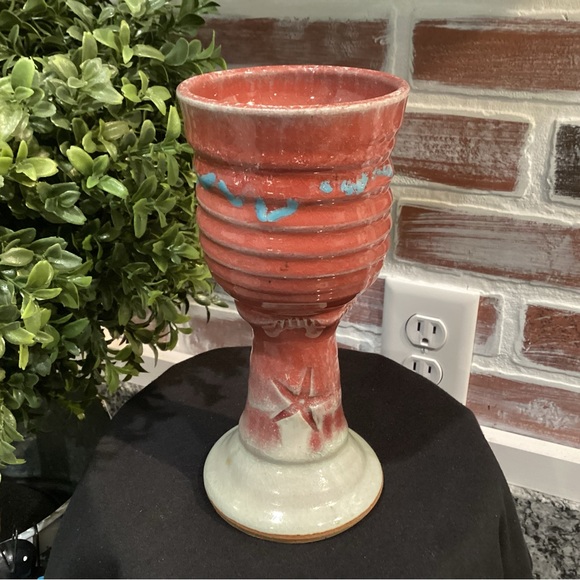 Ceramic / Pottery Hand Crafted Wine Goblet By Stokes - Excellent Gently Used - Picture 2 of 11